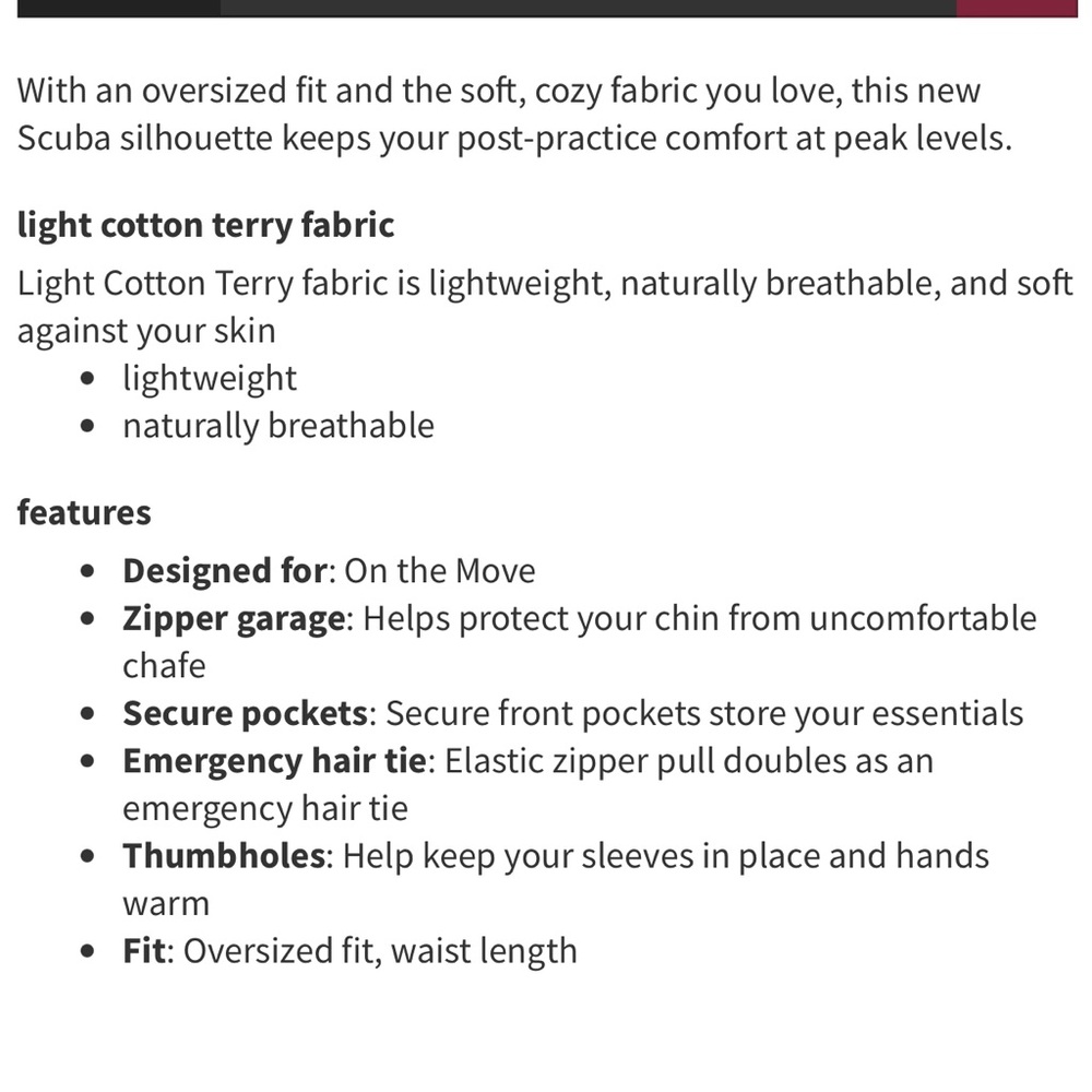 Lululemon Overized cropped scuba full zip XS/S pomegranate - Picture 4 of 10